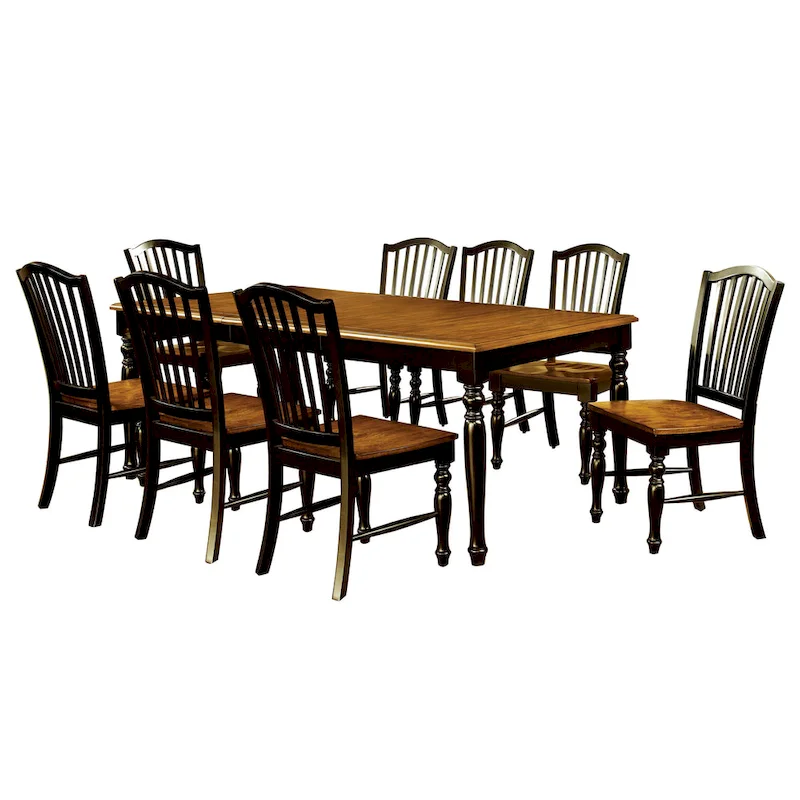 Glen Oak Transitional Wood Two-tone 9-Piece Dining Set by The Gray Barn