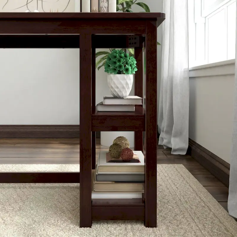 Plank and Beam Desk with Bookshelves
