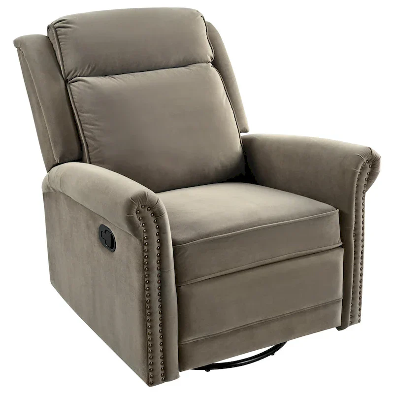 Marloo Modern Swivel Velvet Recliner Chair by Christopher Knight Home