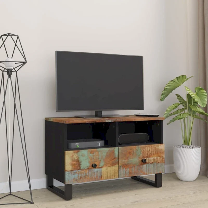 TV Stand 27.6x13x18.1 Solid Wood Mango