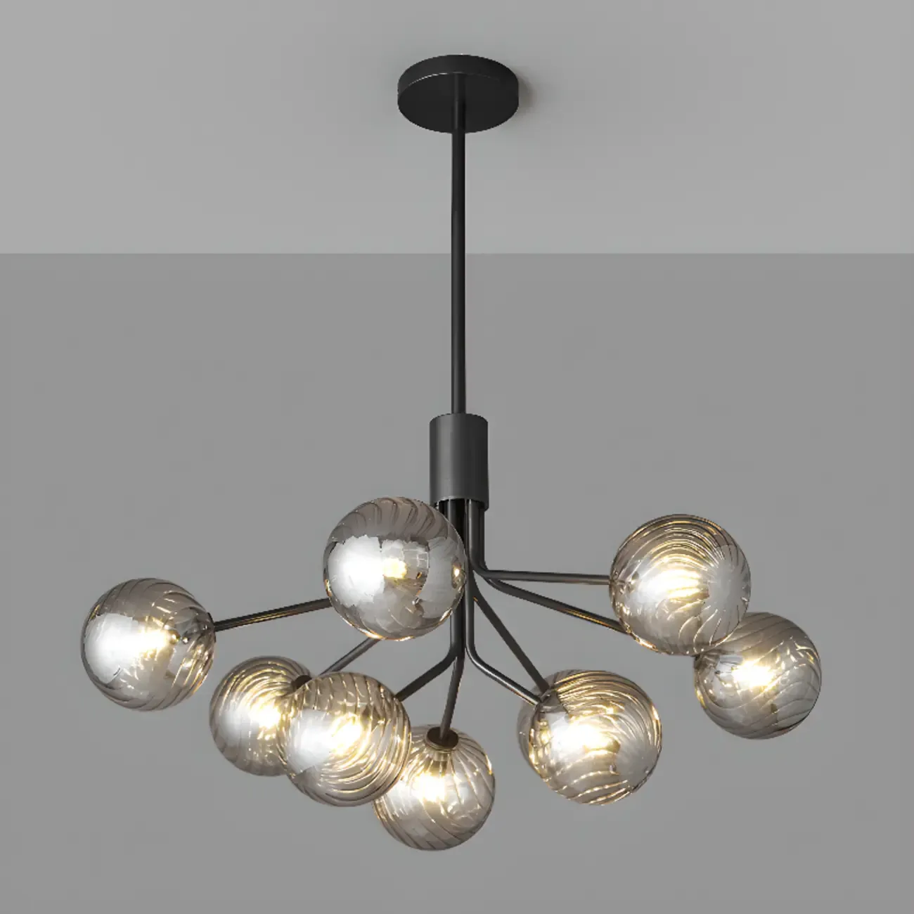 2-Tier Modern Globe Chandelier Adjustable Hanging Length