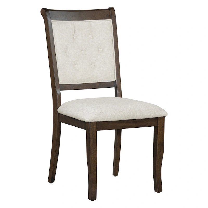 5 Piece Dining Table Set, Solid Wood Kitchen Dining Room Table Set with Round Dining Table and 4 Upholstered Chairs