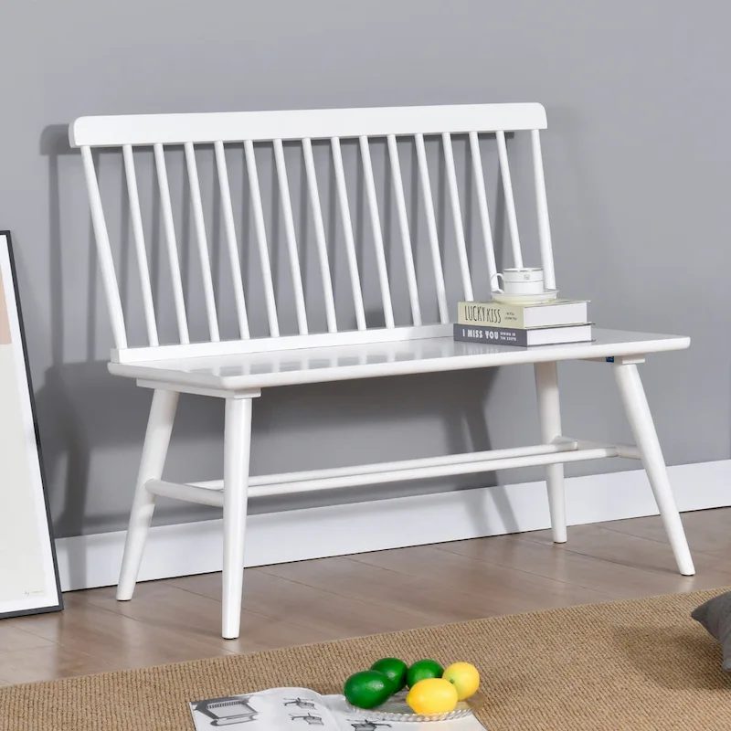 Entryway 40L Solid Wood Dining Bench with Spindle Back