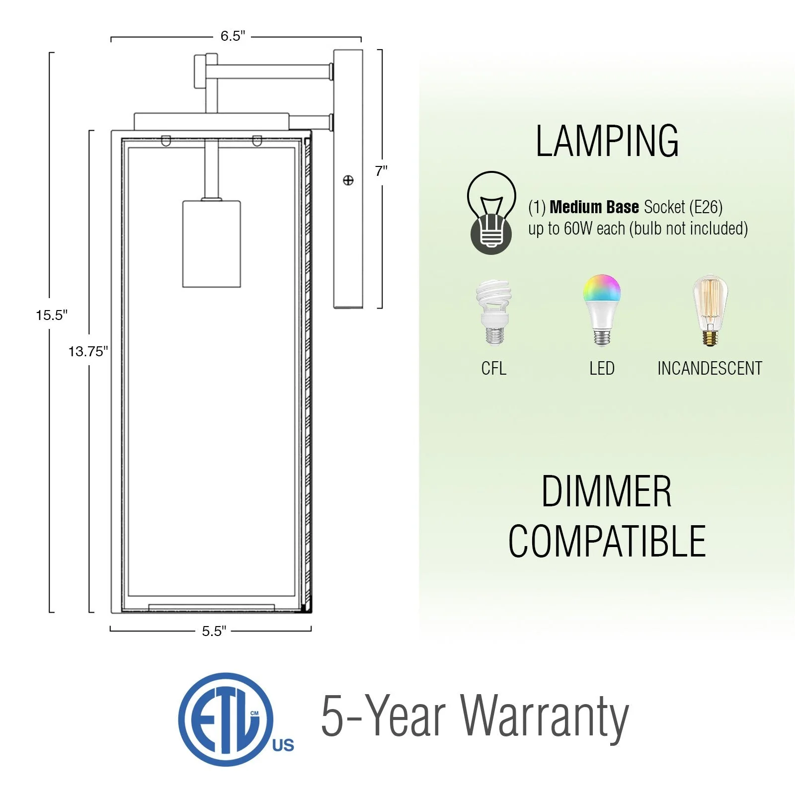 Damon 16  Industrial Farmhouse Weather Resistant Outdoor Wall Sconce
