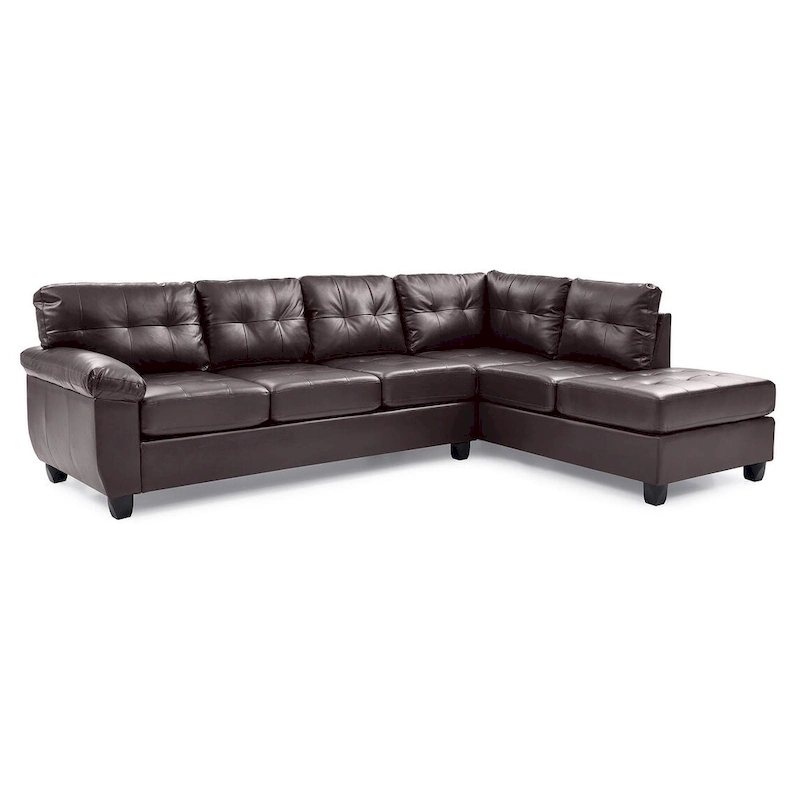 Gallant 111 in. W 2-piece Faux Leather L Shape Sectional Sofa - 78L x 111W x 32H