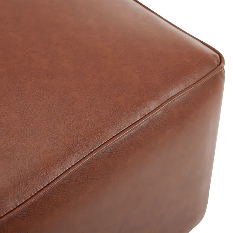 Christopher Knight Home - Yzabella Faux Leather Square Ottoman