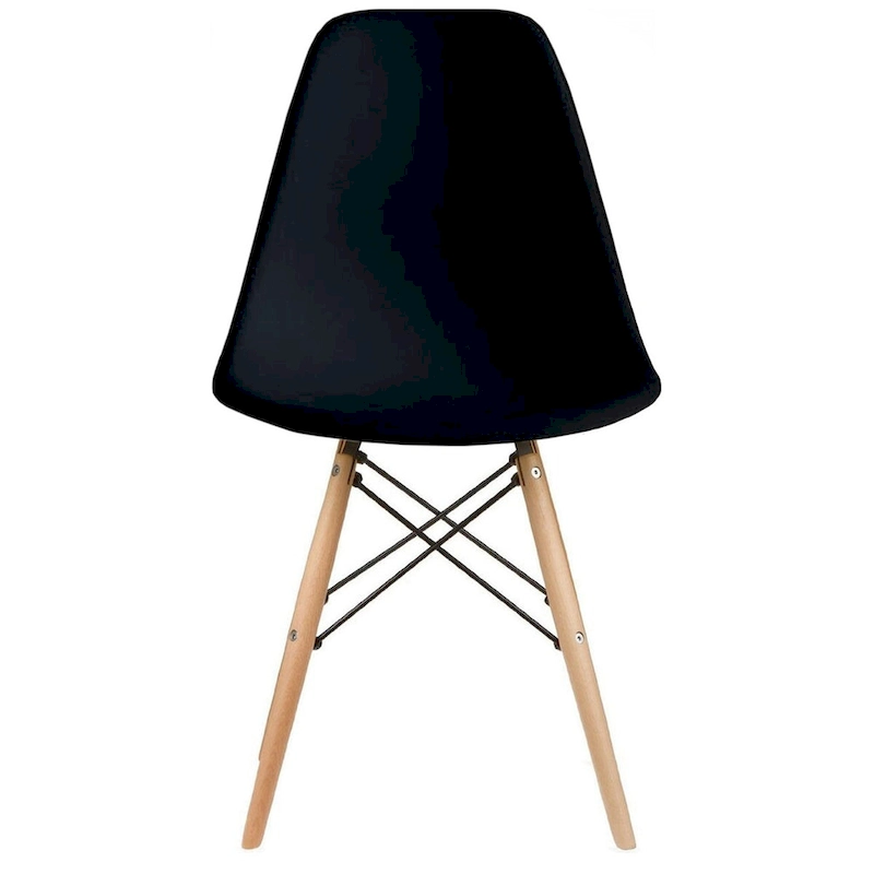 Designer Plastic Eiffel Chair Natural Wood Legs Retro Dining Armless With Back Desk Accent Living Room Side Dowel DSW