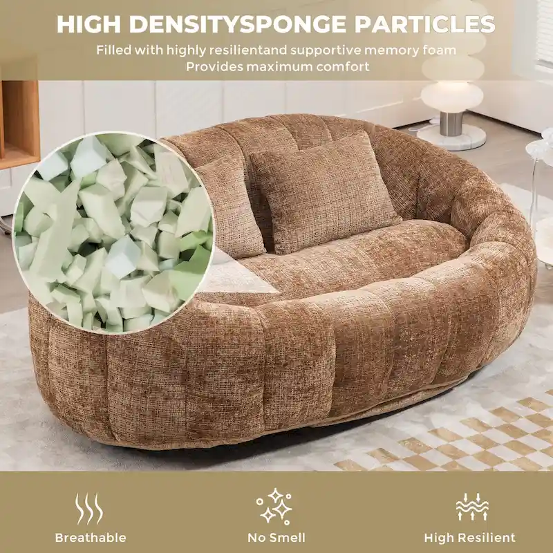 Coffee Modern 59 Chenille Loveseat Chaise Lounge Chair