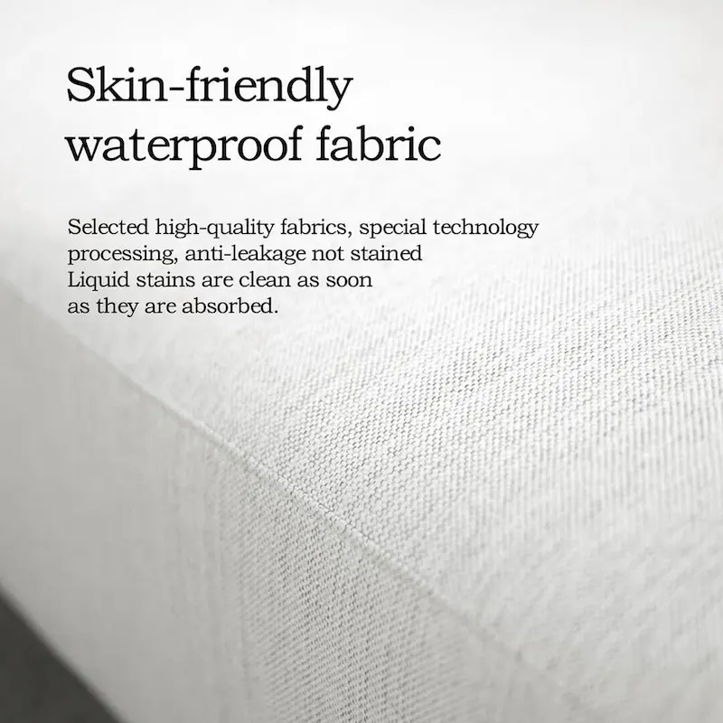 Square Arm Fabric Straight Sofa in Beige