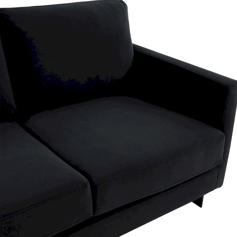 Upholstered Loveseat Sofa in Velvet Fabric with Removable Cushions and Stainless Steel Frame