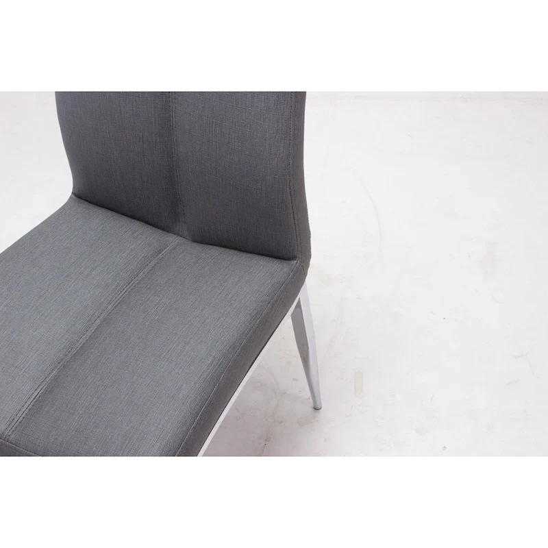 Somette Modern Dining Set with White Glass Table & 4 Chairs