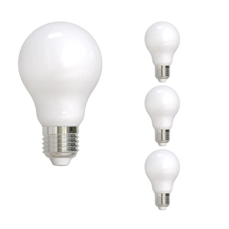 Bulbrite LED Filament Pack of (4) 7 Watt Dimmable A19 Light Bulbs with Milky Finish and Medium (E26) Base - 3000K