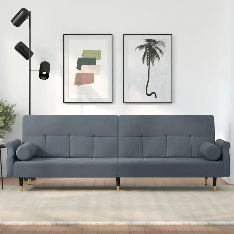 Velvet Sofa Bed Loveseat with Cushions – 85 x 35 x 27.6
