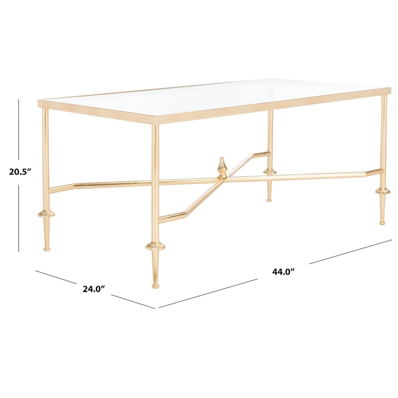 SAFAVIEH Couture Araminta Gold Leaf Coffee Table - 44 W x 24 L x 20.5 H - 44Wx24Dx21H