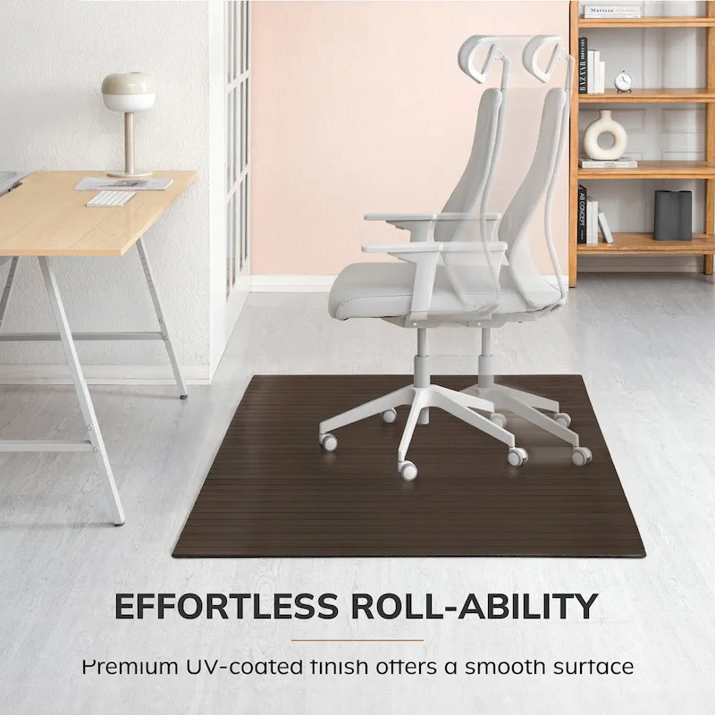 Jani Eco Bamboo Standard Rectangular Chair Mat - (72 x 48), Premium Quality, Eco-Friendly Chair Mat