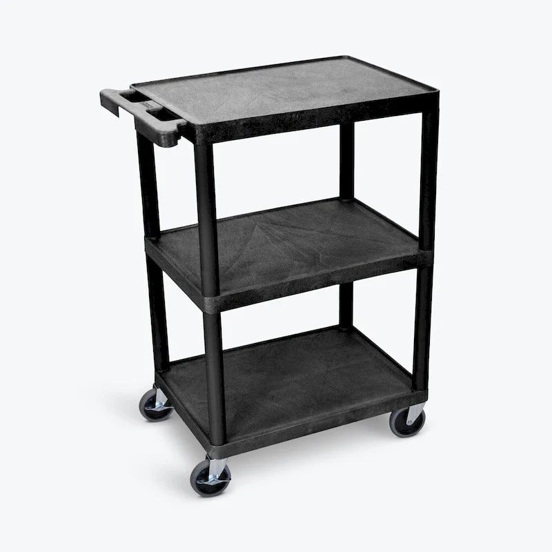 Black 3-Shelf Heavy-Duty Utility Cart