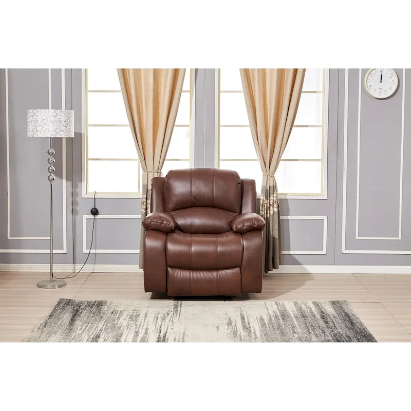 Betsy Furniture Bonded Leather Power Rclining Single Seat Recliner 8018