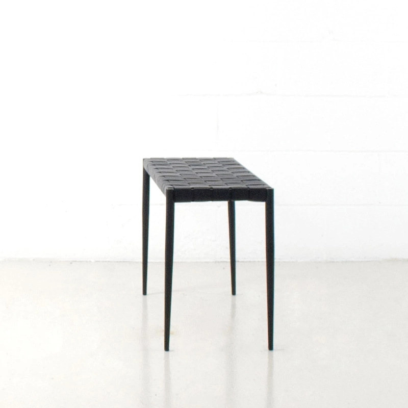 Soho Mid-Century Modern Leather Weave Coffee/Bench 28-inches/ 47-inches