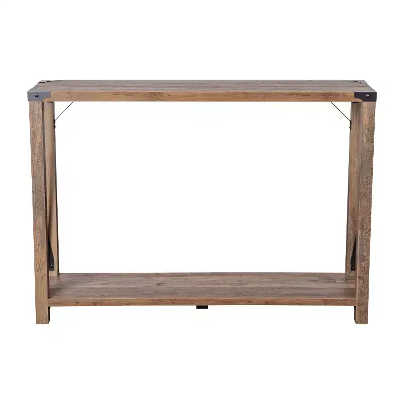 Engineered Wood Modern Farmhouse Entryway Console Table with Metal Accents