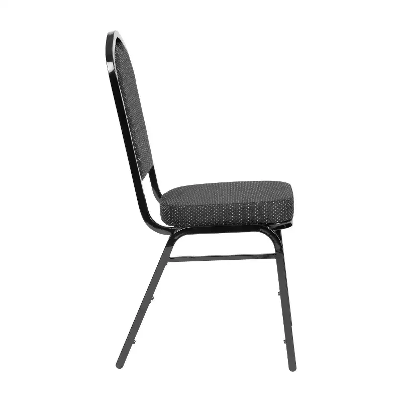 Black Crown Back Stacking Banquet Chair, Set of 4