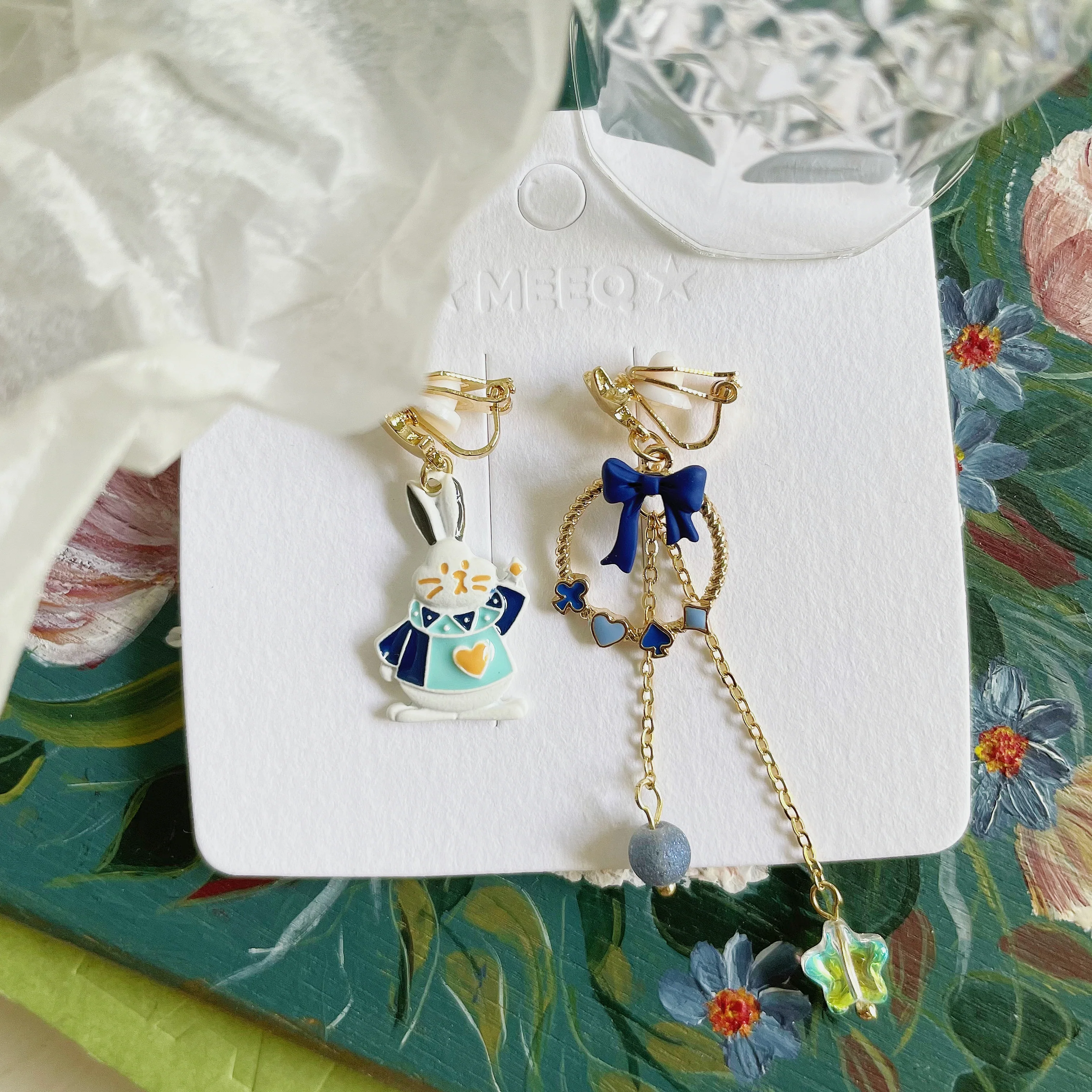 Luninana Clip-on Earrings - Bunny Jack of Heart YBY052