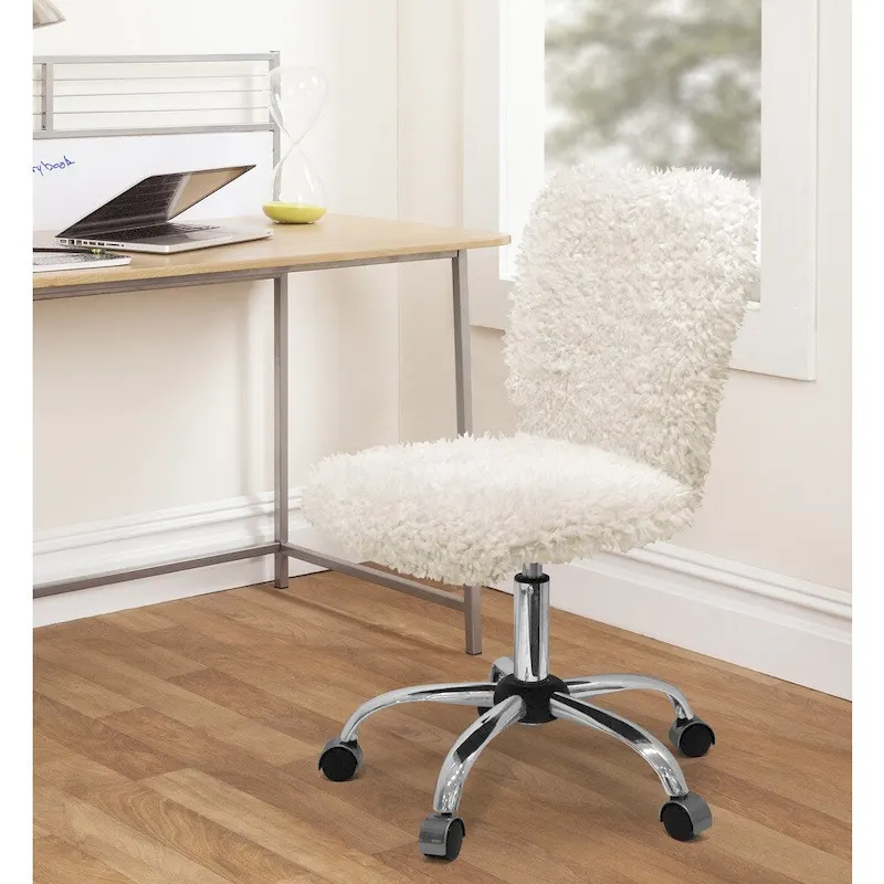 Adjustable Swivel Task Chair – Pink / White / Black / Antique White / Cream Pearl / Ivory, Single