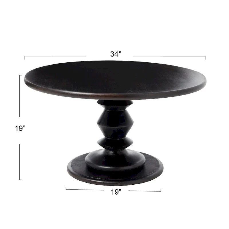 Solid Wood Pedestal Coffee Table