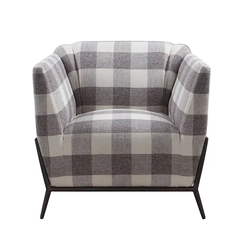 Duval Black Flared Armrest Accent Chair