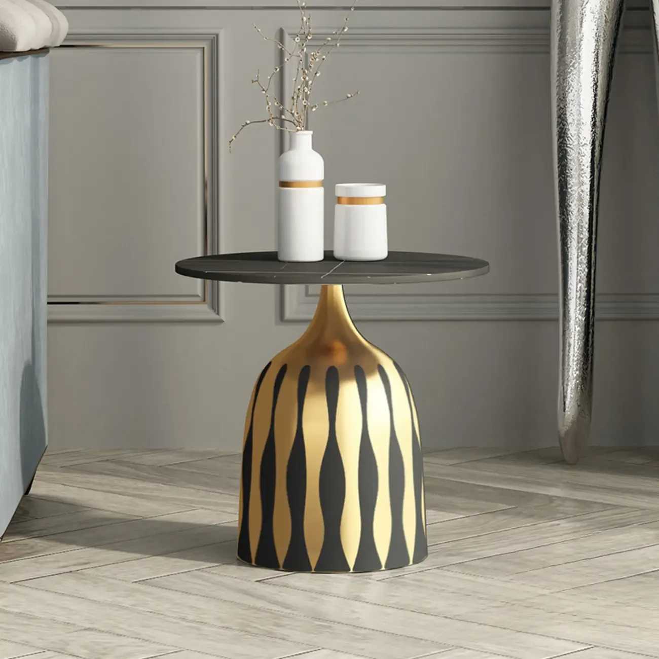 Living Room Round Marble Top Side Table