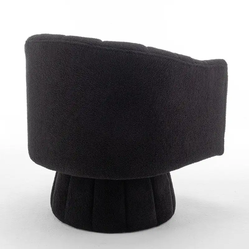 SEYNAR Modern Glam Velvet Upholstered Round Swivel Accent Barrel Chair