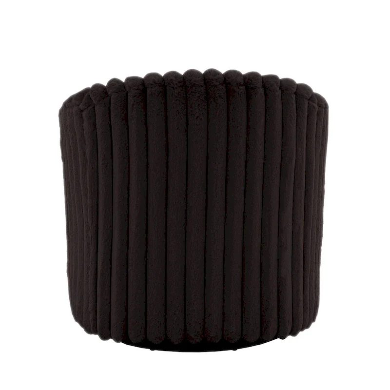 30.7W Faux Fur Upholstered Accent Chair Swivel Barrel Chair