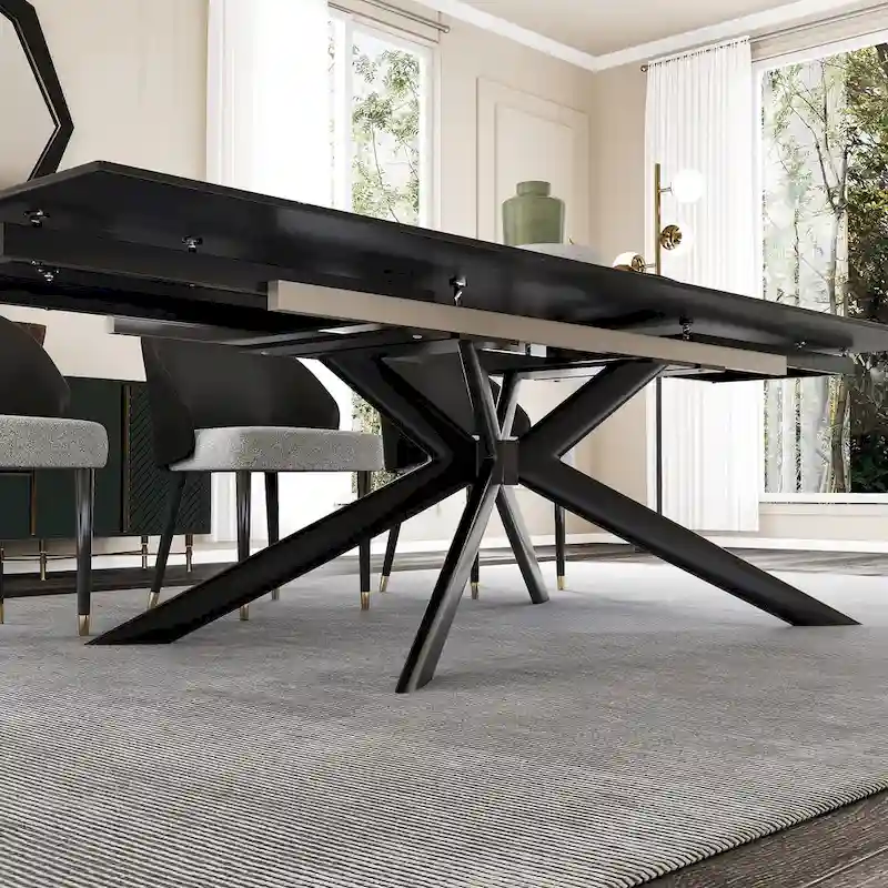 110.24 Extendable Rectangular Sintered Stone Dining Table - 78.74 to 110.24