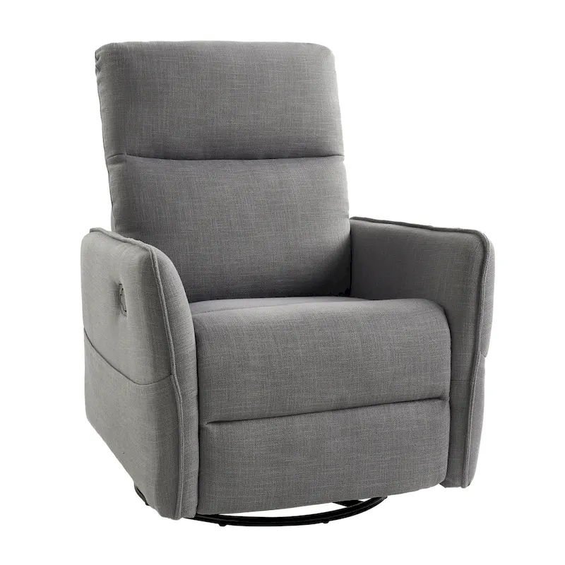Curtis Rocker Swivel Recliner with Two Side Pockets by HULALA HOME