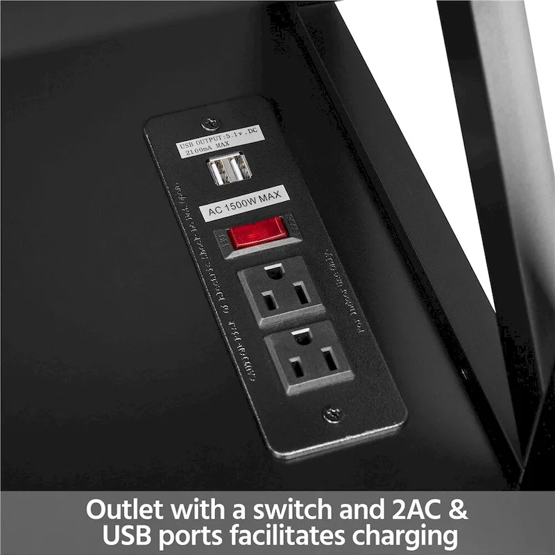 Yaheetech Wooden Console Table with Power Outlet Entryway Table