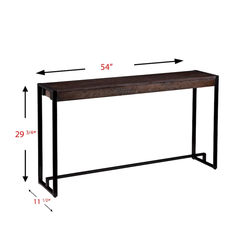 SEI Furniture Macen Modern Narrow Industrial Console Table