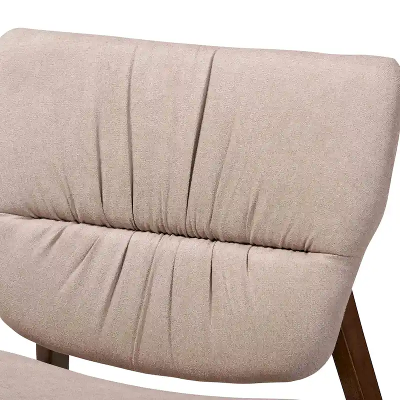 Benito Mid-Century Modern Transitional Fabric and Wood Accent Chair