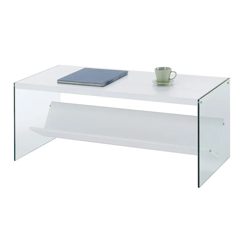 Convenience Concepts SoHo Glass Coffee Table with Shelf