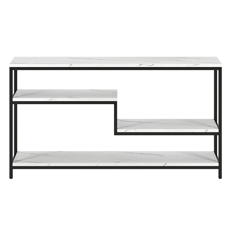 Mathis 55 Wide Rectangular Console Table with Faux Marble Top