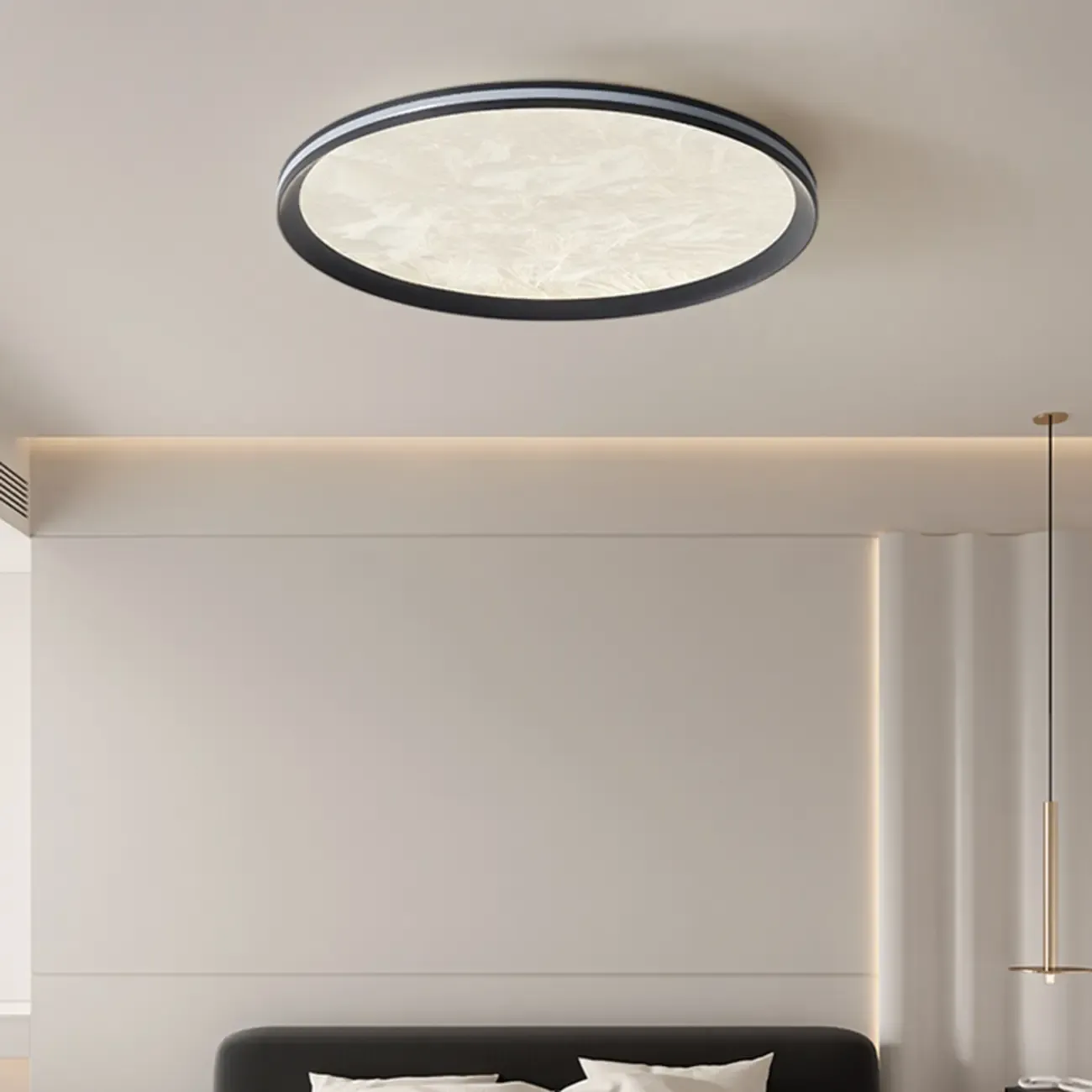 Modern Circular Flush Mount Ceiling Light with Acrylic Shade
