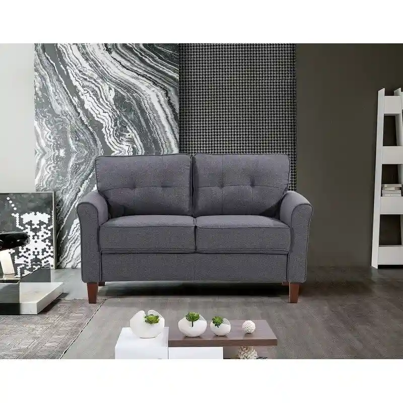 Kouchouk Tufted Mid Century 2 Piece Living Room Set- Loveseat & Sofa