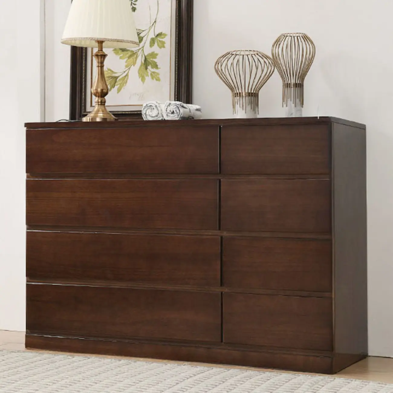 Classic Wooden Double Dressers with 7-Drawer