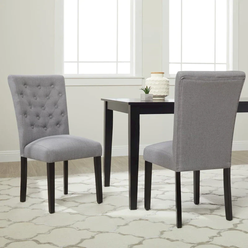 Fabric Armless Parsons Dining Chairs (Set of 2)