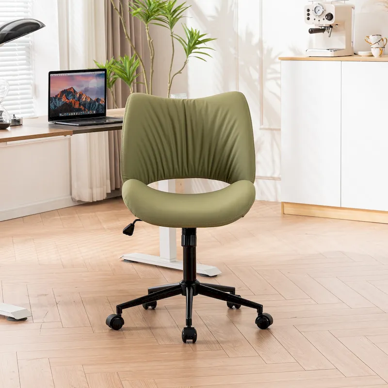 Swivel Armless Ergonomic Office Chair with Wheels