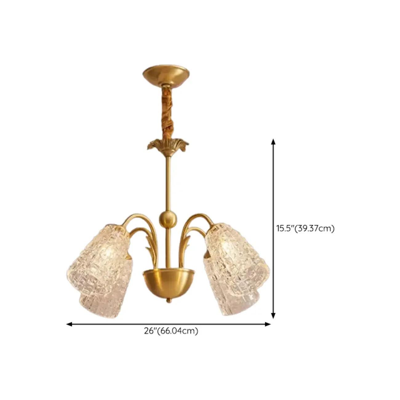 Elegant Gold Downward Crystal Bell Chandelier