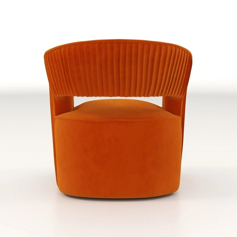 SEYNAR Modern Glam Velvet 360 Degree Swivel Open-Back Accent Armchair