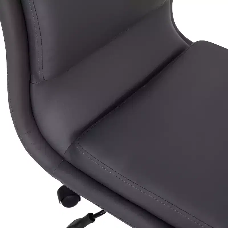 Emma and Oliver Modern Faux Leather Upholstered Mid-Back Home Office Chair with 5 Star Base and Pneumatic Seat Height Adjustment
