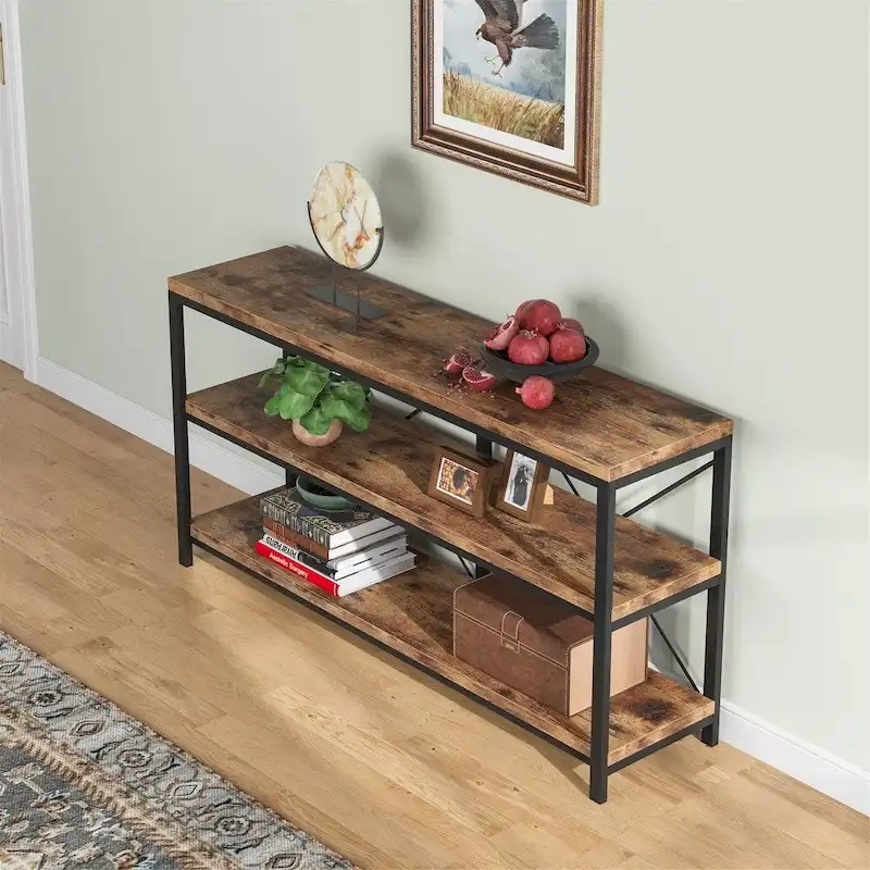 Sofa Console Table, 3 Tiers TV Console Stand, Entryway Table