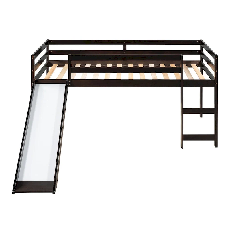 Loft Bed with Slide, Multifunctional Design, Twin