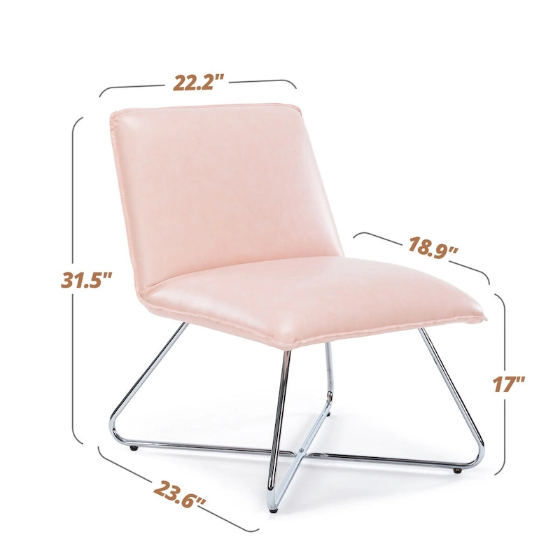 LUE BONA Mid Century Faux Leather Accent Chair With Adjustable Backrest - 31.5 H X 22.2 W X 23.6 D