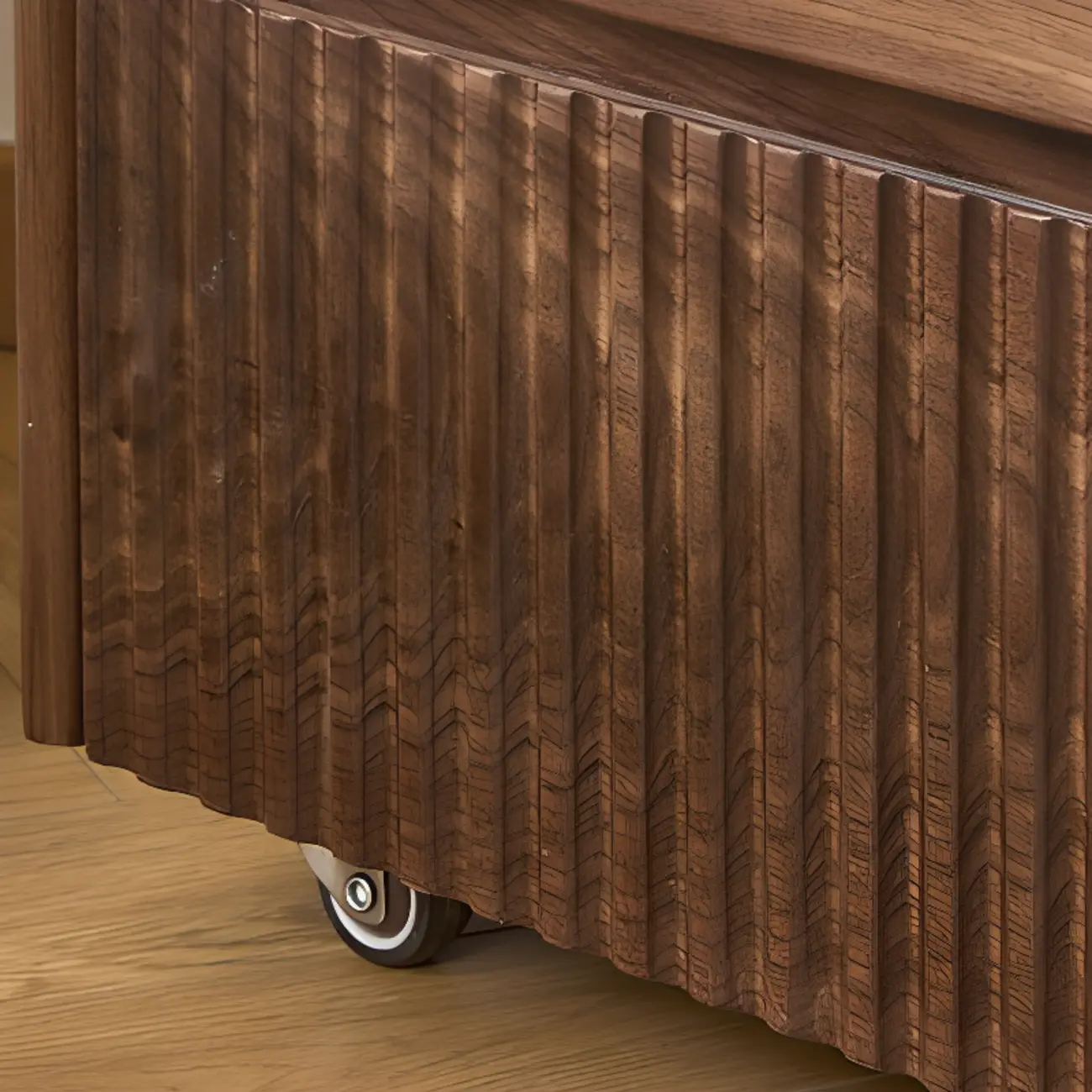 Brown Modern 3-drawer Solid Wood Bedside Nightstand